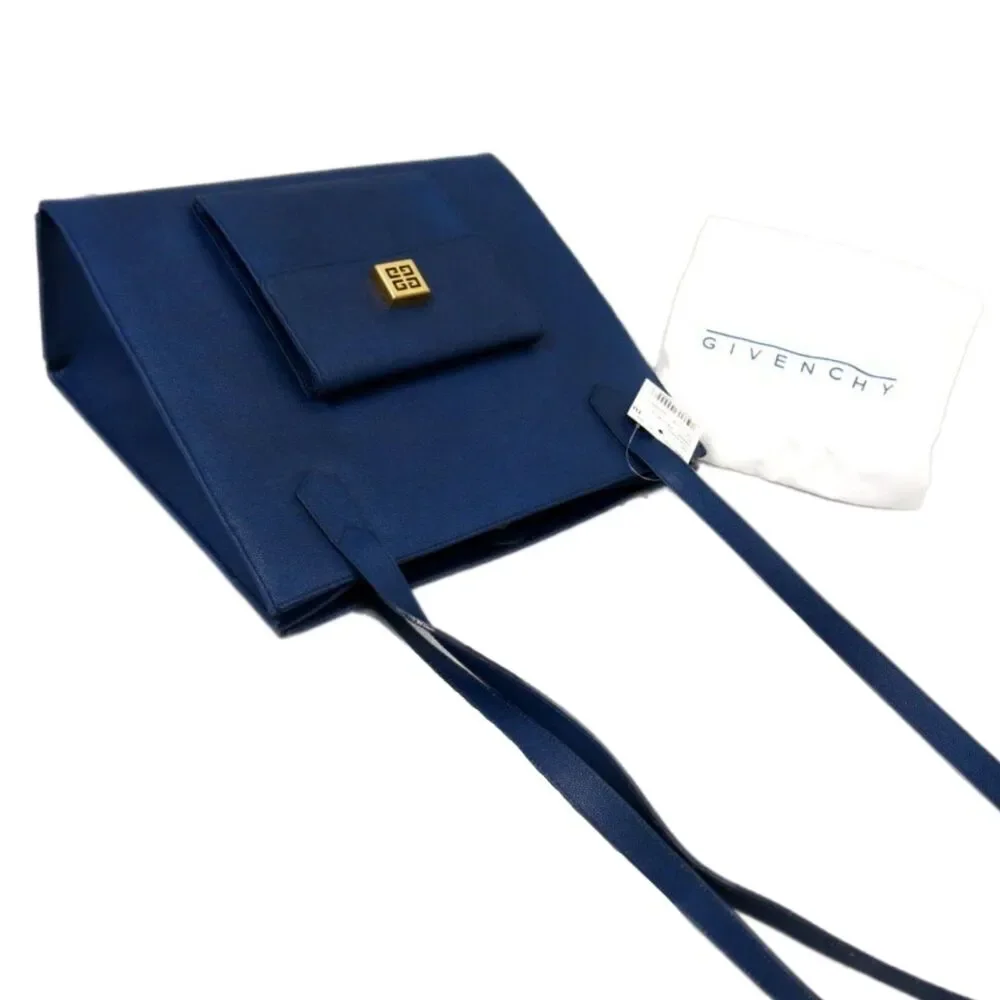 Givenchy [Authentic] NEW Marine Blue Leather 4G Structured Square Shoulder Bag - Picture 13 of 13